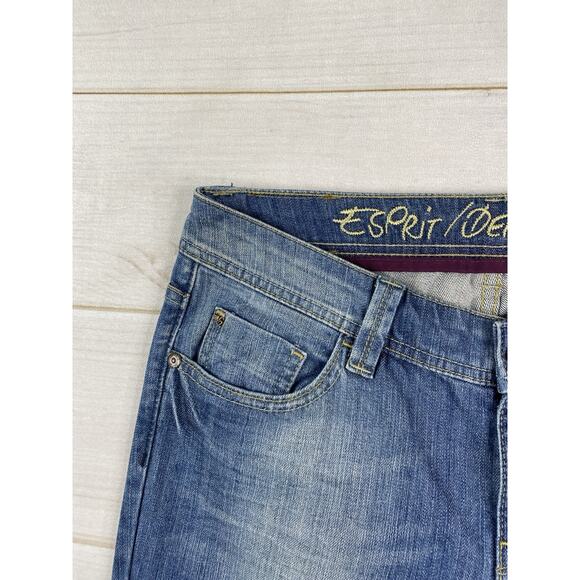 Esprit Denim Womens Jeans Size 30x30 Blue Bootcut Low Rise Cotton Distressed - Picture 2 of 12